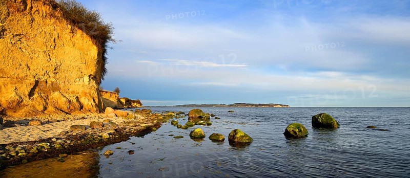 Bluff and boulders in the evening light