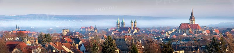 Panorama of Naumburg with cathedral and Wenceslas church
