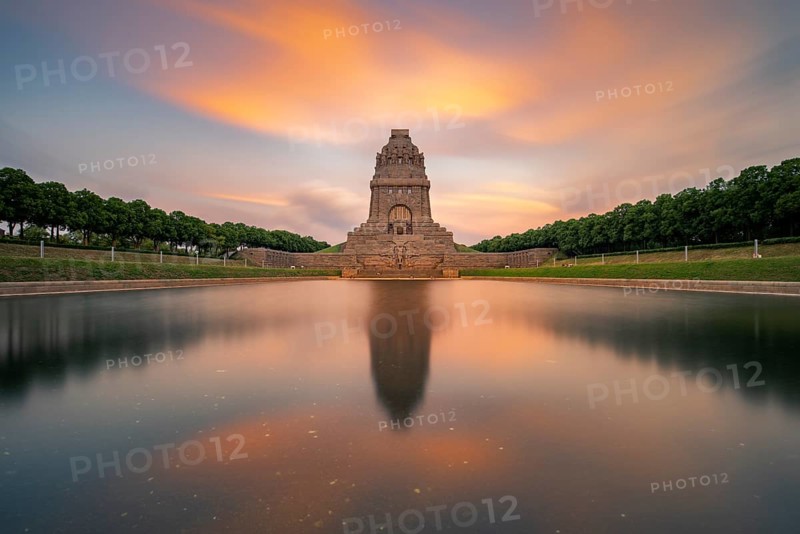 Monument to the Battle of the Nations at Sunset