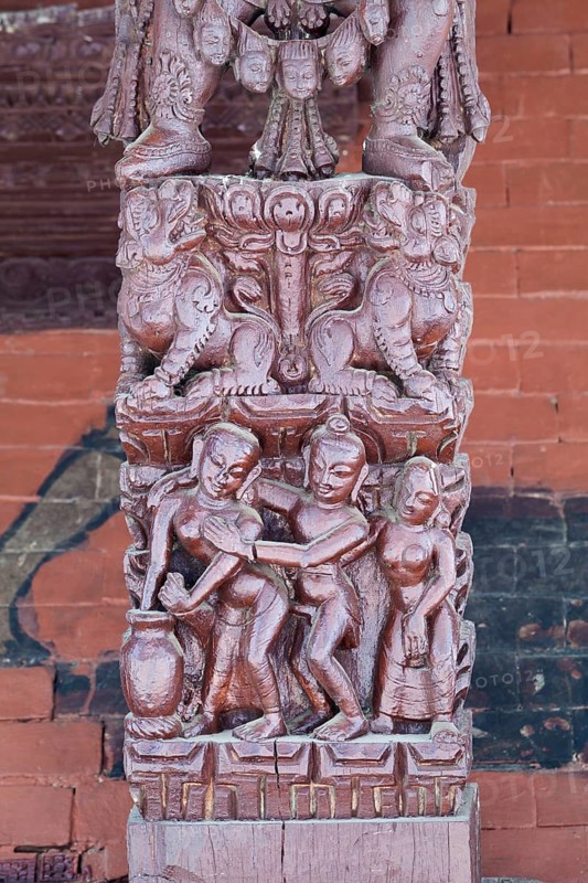 Erotic wood carvings at Bachhareshwari temple
