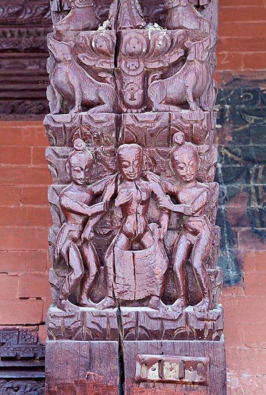 Erotic wood carvings at Bachhareshwari temple