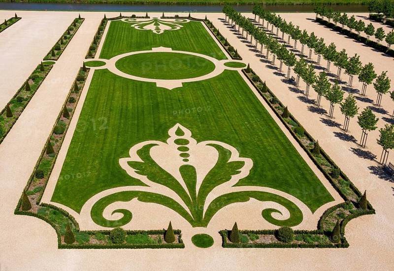 French gardens at Royal Chateau at Chambord