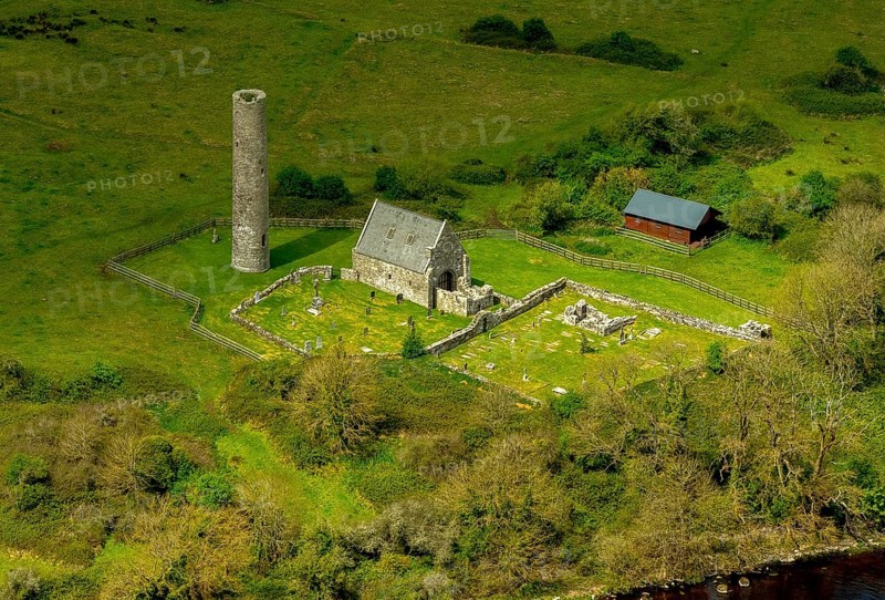 Holy Island with dilapidated monastery