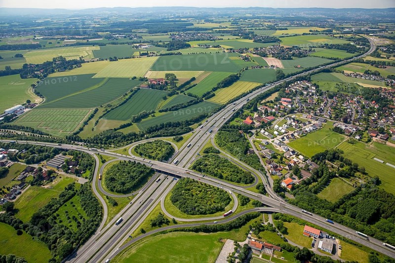 Motorway intersection A2 and main road B239 between Herford and Bad Salzuflen