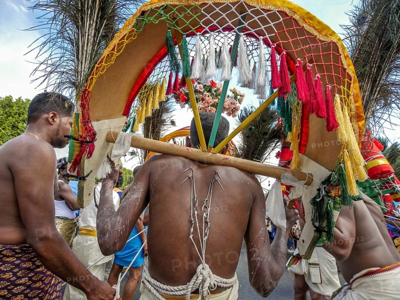 Kavadi dancers at the Hindu Sri Kamadchi-Ampal Temple Festival