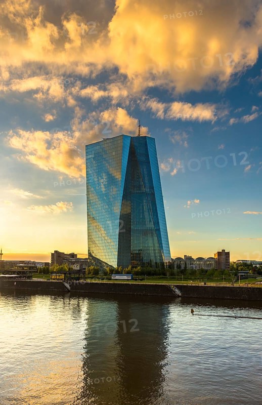 European Central Bank in the evening light