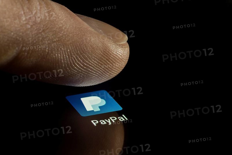 PayPal app icon on a display