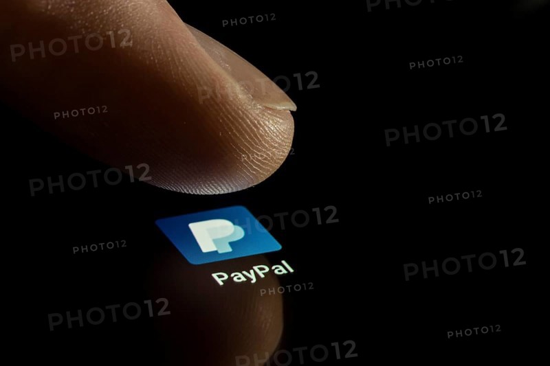 PayPal app icon on a display