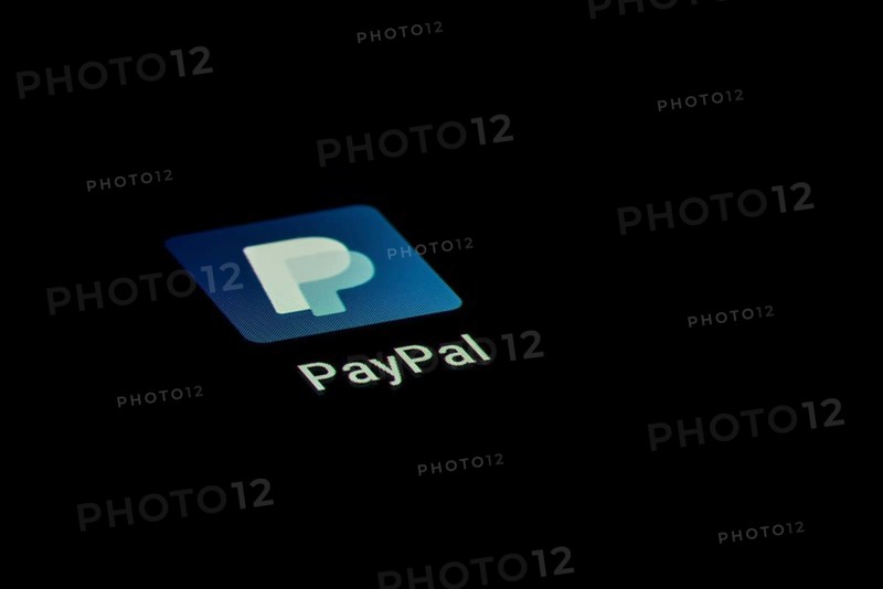 PayPal app icon on a display