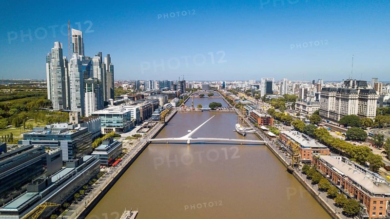 City view with Puente de la Mujer and Puerto Madero