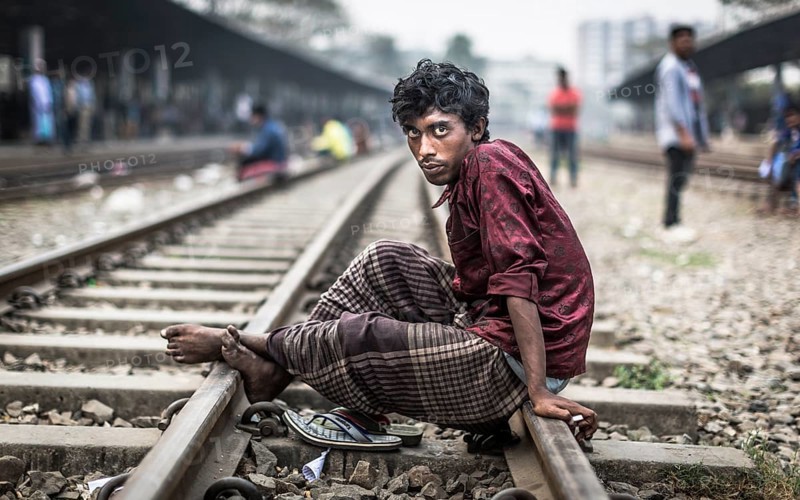 Boy on the train tracks