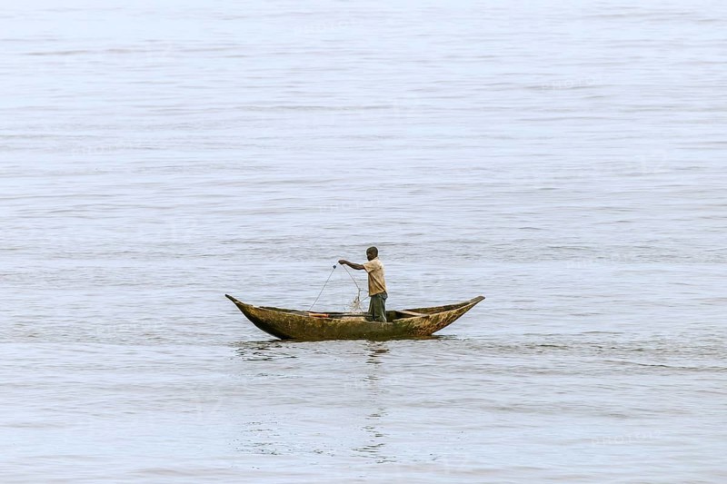 Fisherman in a pirogue