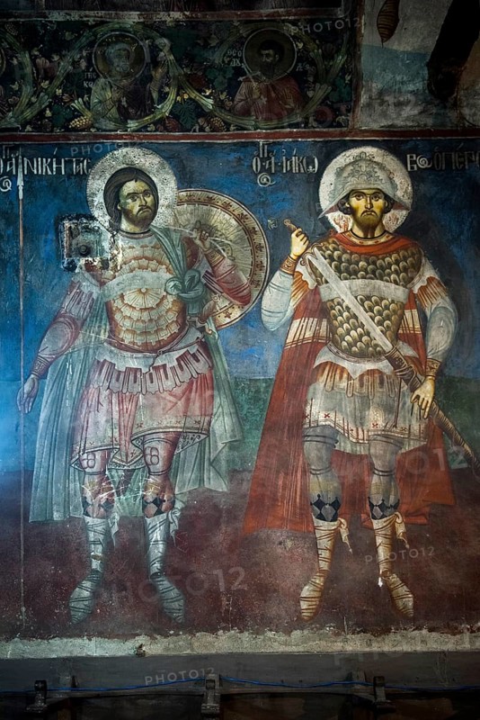 Old fresco in the church Kisha e Shen Kollit