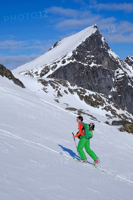 Woman ski touring