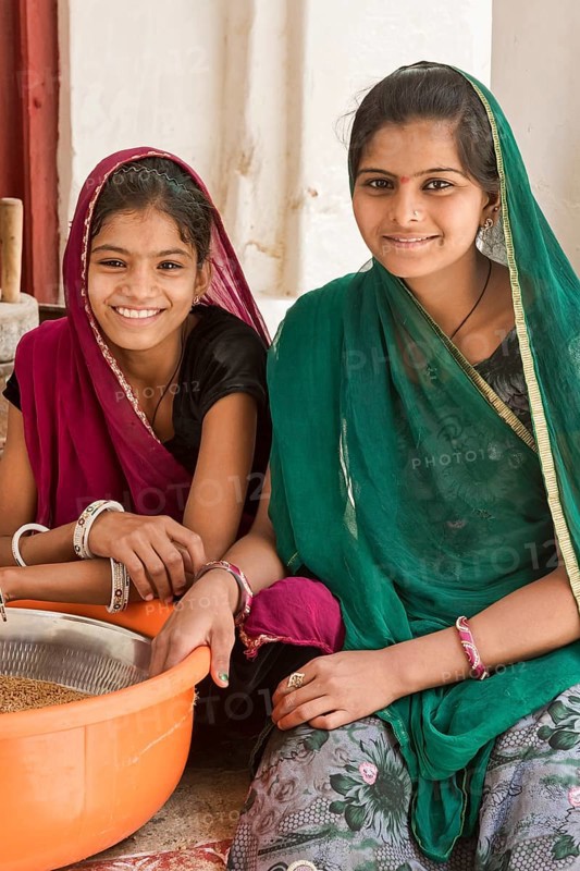Girls doing housework
