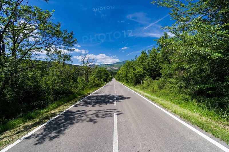 Typical Tuscany landscape with hills and trees