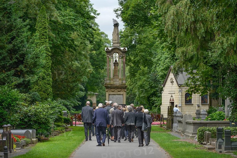 Funeral procession at funeral at Melaten Cemetery