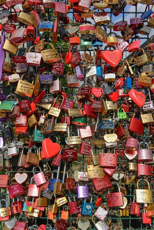 Love padlocks at the Hohenzollern Bridge