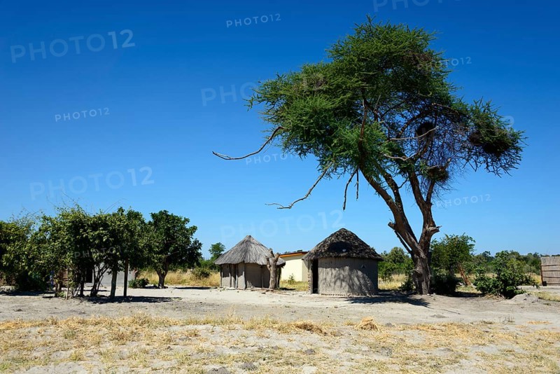 Simple thatched huts