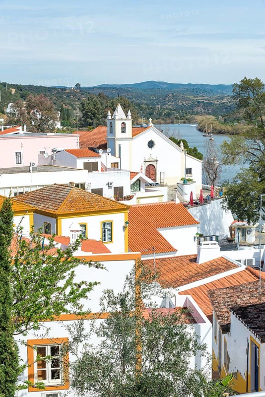 View over Alcoutim with Matriz de San Salvador Church