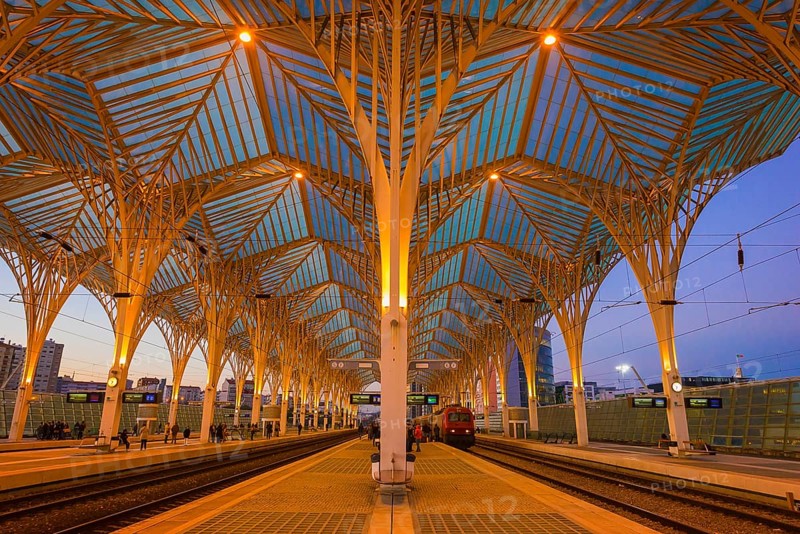 train station Lisbon East at sunset