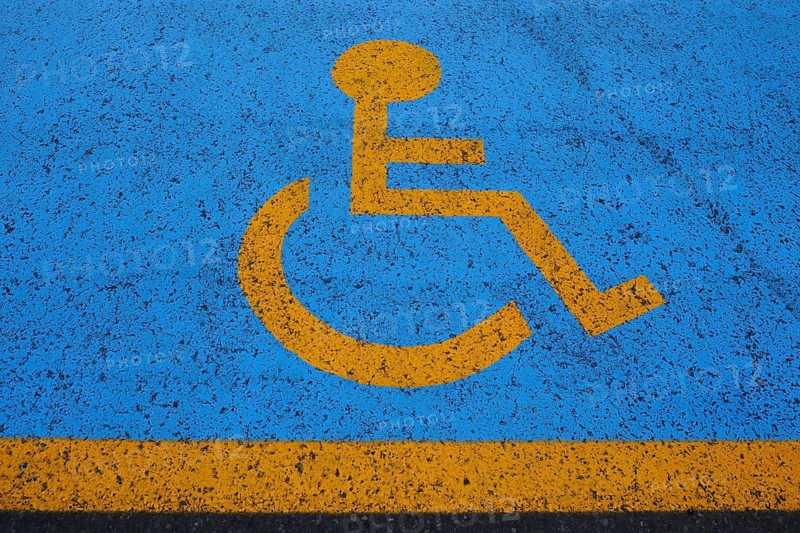 Pictogram of a parking space for disabled persons