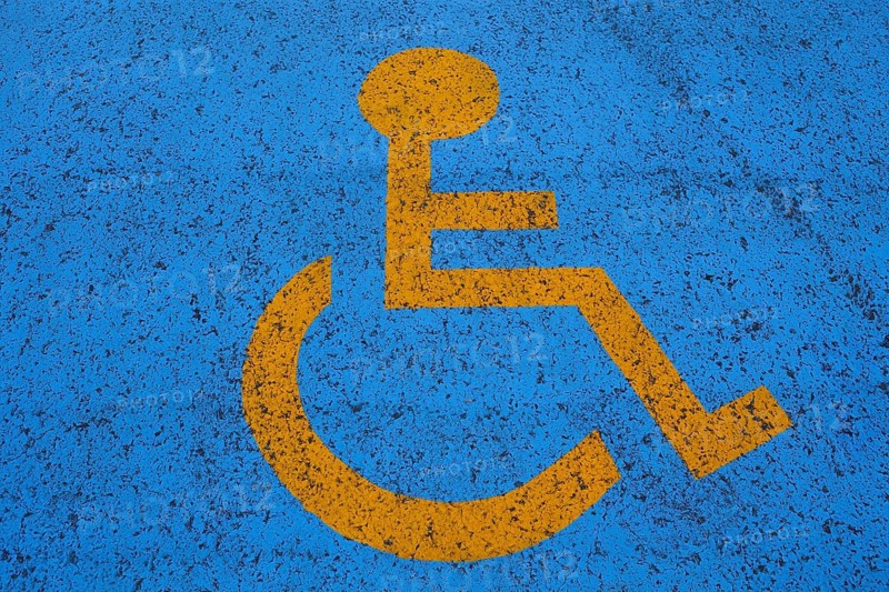Pictogram of a parking space for disabled persons