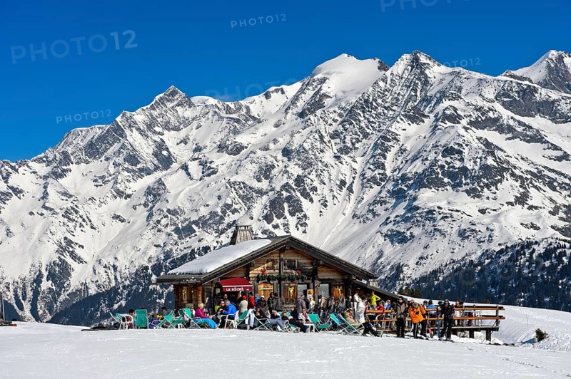 Mountain hut on slope, Les Contamines-Montjoie