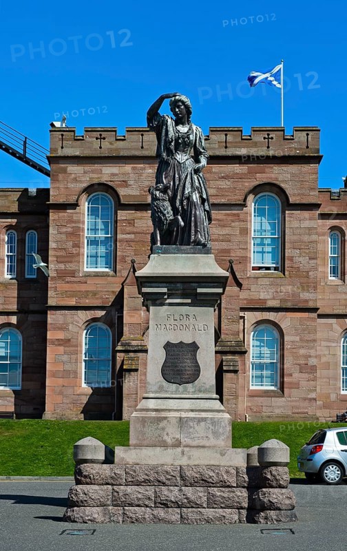 Memorial to Flora MacDonald in front of Inverness Castle