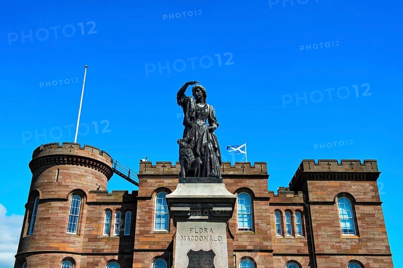 Memorial to Flora MacDonald in front of Inverness Castle