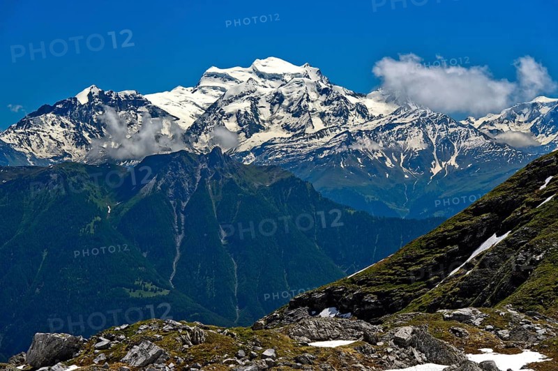 Grand Combin massif over the Rhone valley