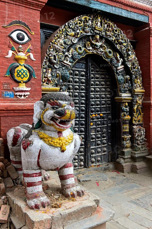 Guard figure at the entrance to Taleju Temple