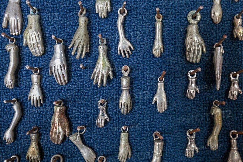 Silver jewelry hands