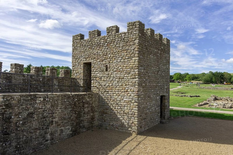 Reconstruction of Roman watchtower made of stone