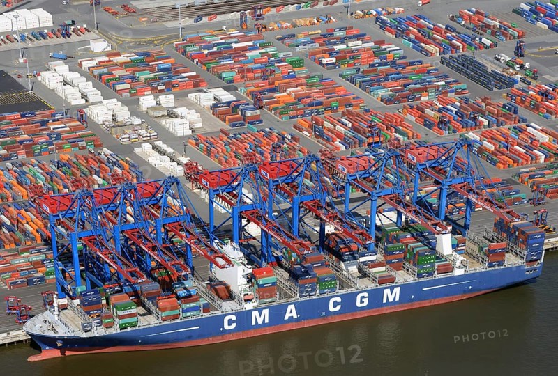 Container ship CMA CGM at the container port