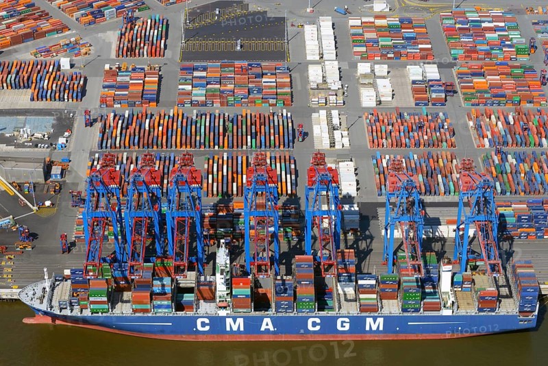 Container ship CMA CGM at the container port
