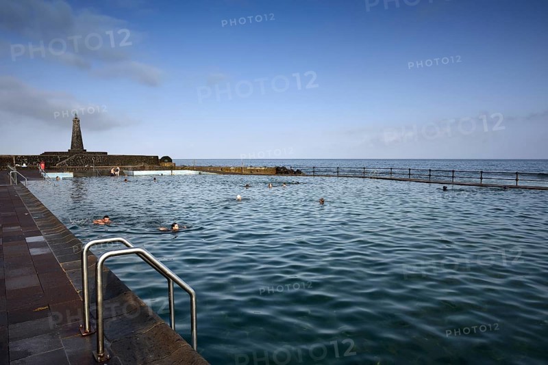 Natural seawater pool with Bajamar Lighthouse