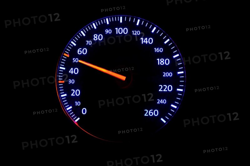Speedometer with speed display 50 km/h
