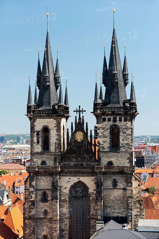View from the Town Hall tower to the Tyn Church