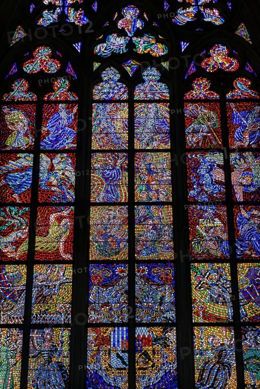 Coloured stained glass windows