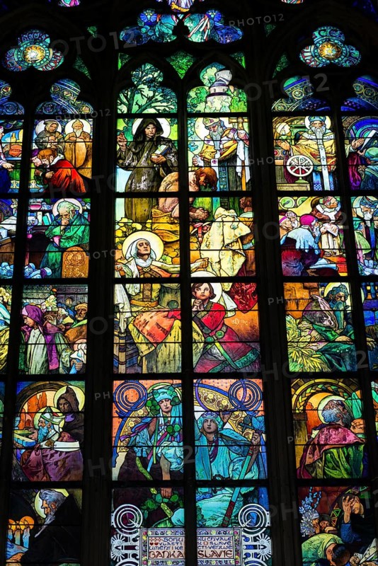 Colourful glass windows