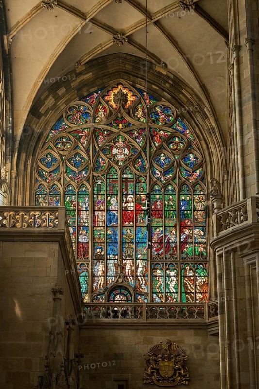 Coloured stained glass windows