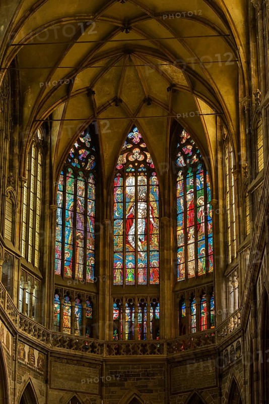 Coloured stained glass windows