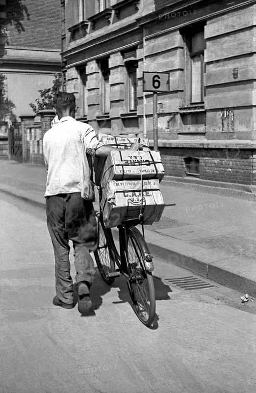 Cyclist with care packages