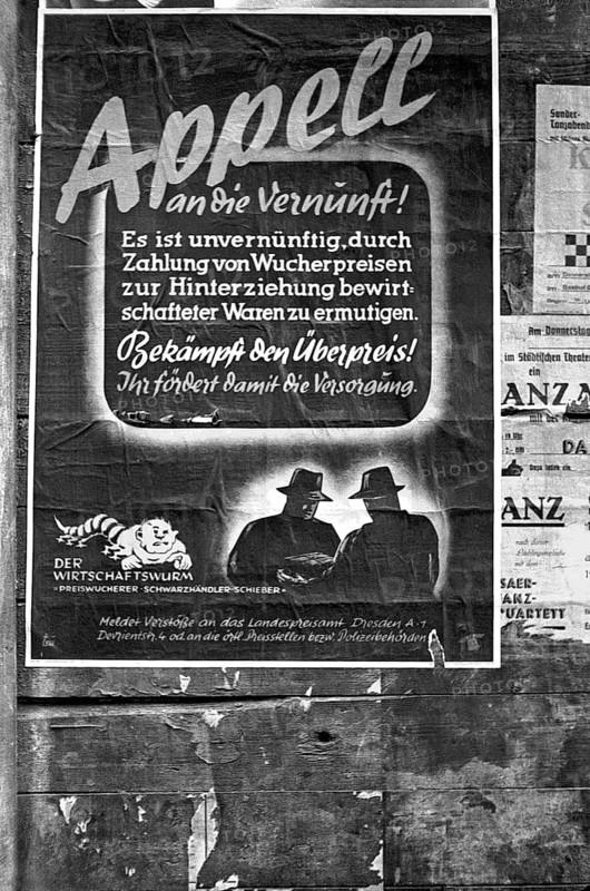 Police poster at exorbitant prices and black market