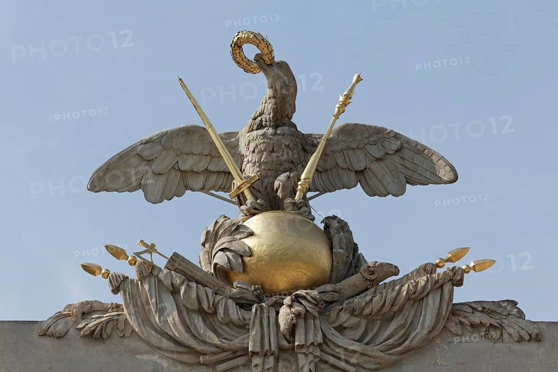 Imperial eagle on globe with sceptre