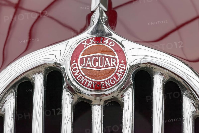 Emblem on Jaguar XK140 radiator grill