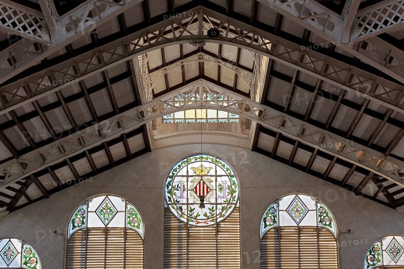 Roof construction and elaborate glass windows