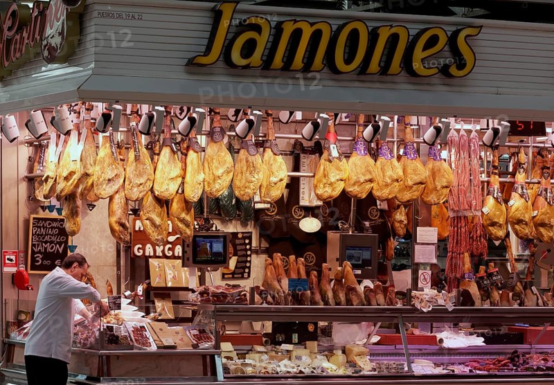 Spanish ham stall