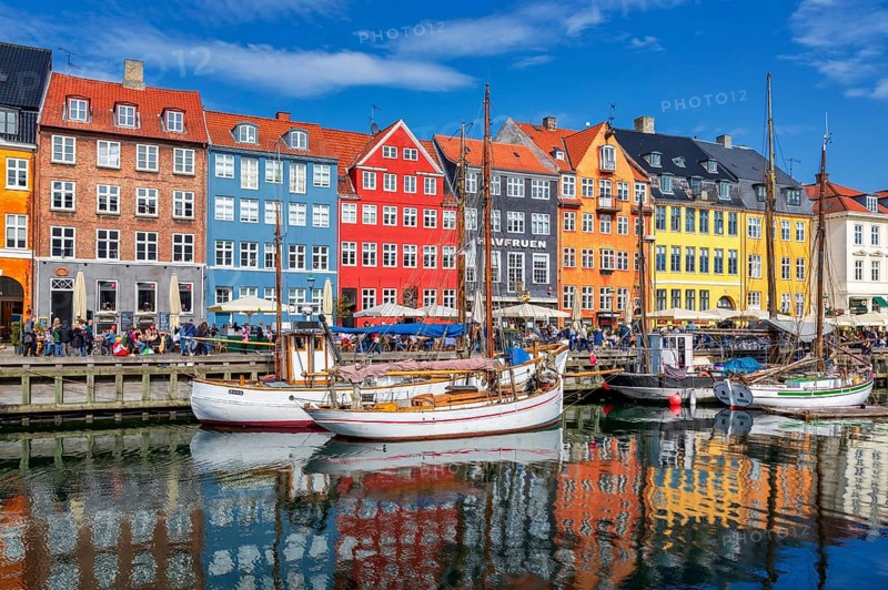 Coloured houses and sailing boats on Nyhavn canal